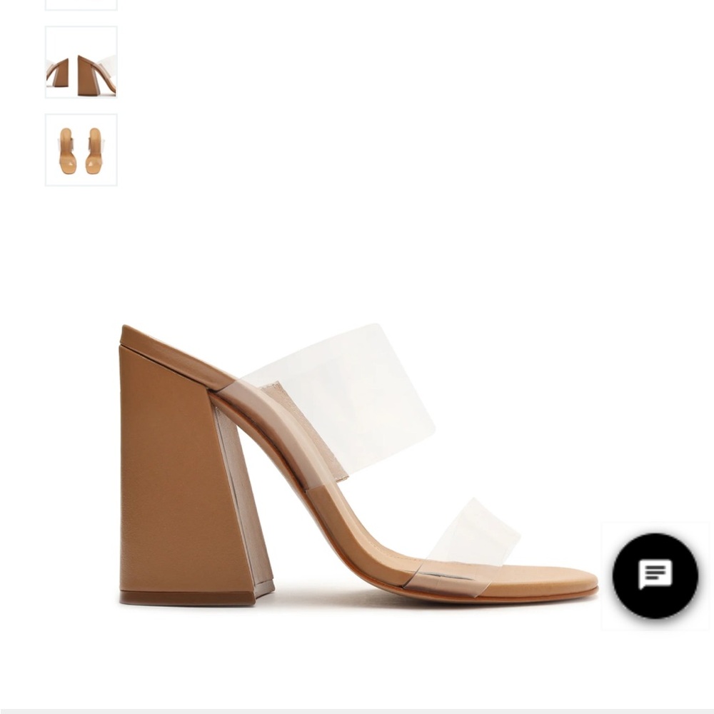 Schutz Victorie style nude clear strap heel size 9